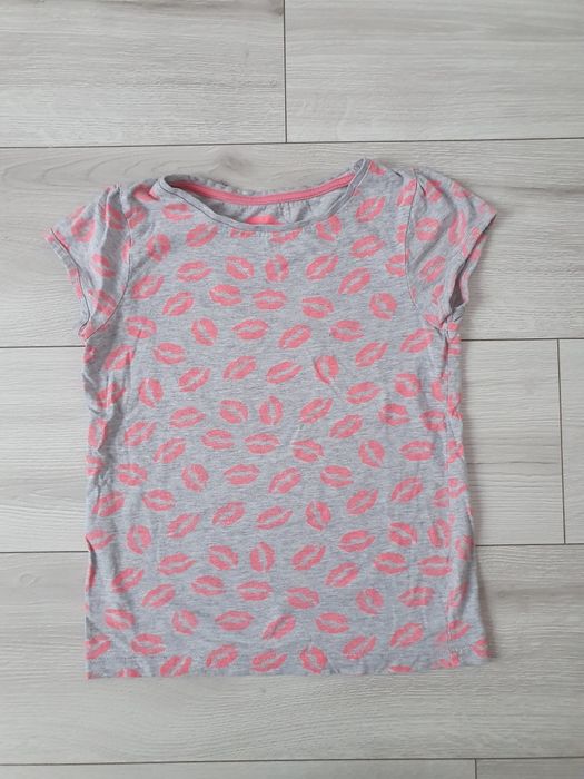 Szara bluzka na krótki rękaw  t-shirt  Lips YD r 140