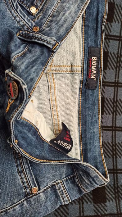 Spodenki męskie jeansowe miękkie bojówki Blue MS001 W32 84-88cm Bigman