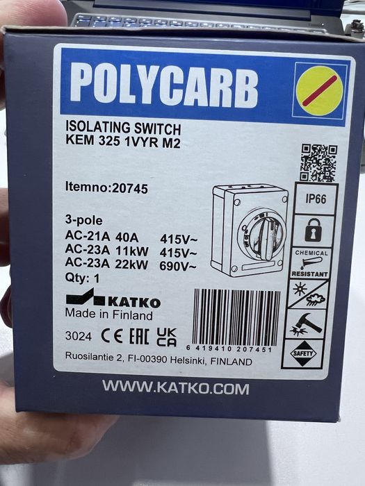 Interruptor Isolado policarbonato Katko