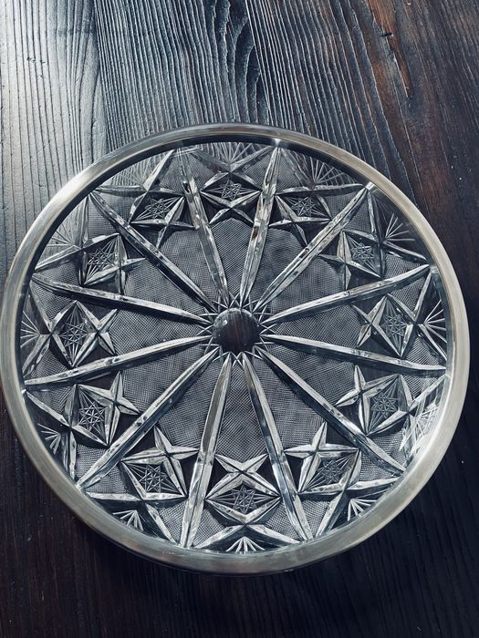 Talerz  Srebro Kryształ.