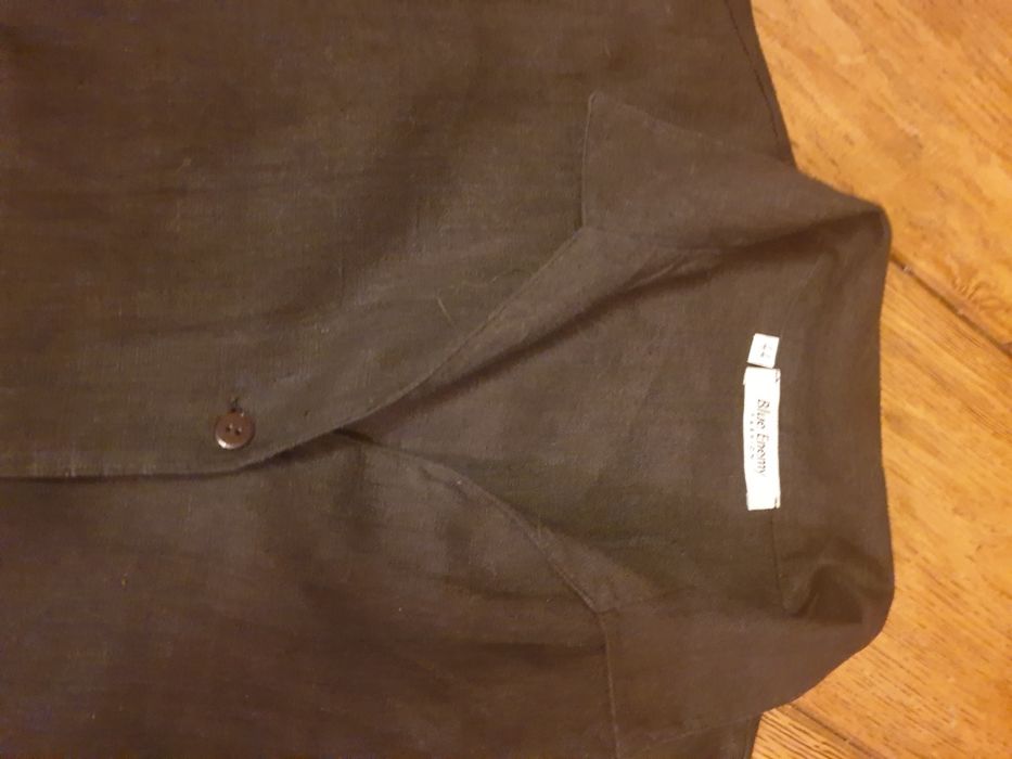 100% Lniana czarna koszula 42/44