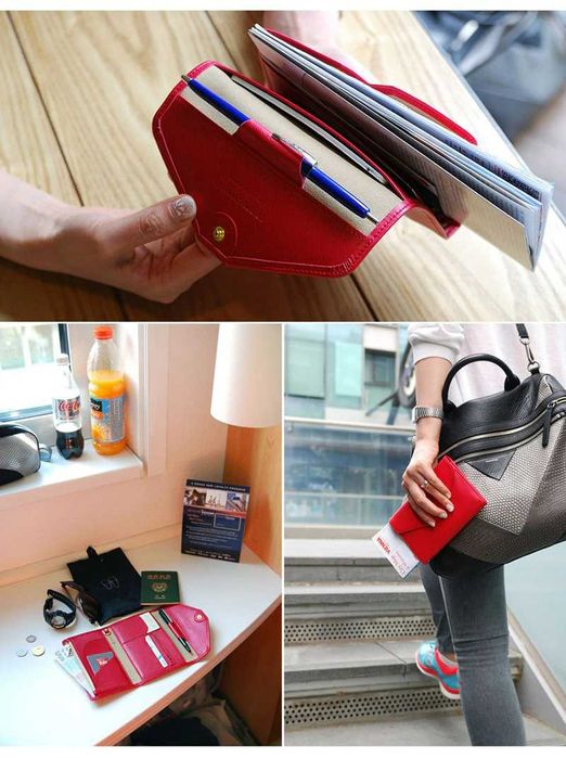 Carteira Passaporte Organizador Documentos Viagem