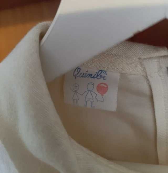 Vestido de Comunhão branco com bordado