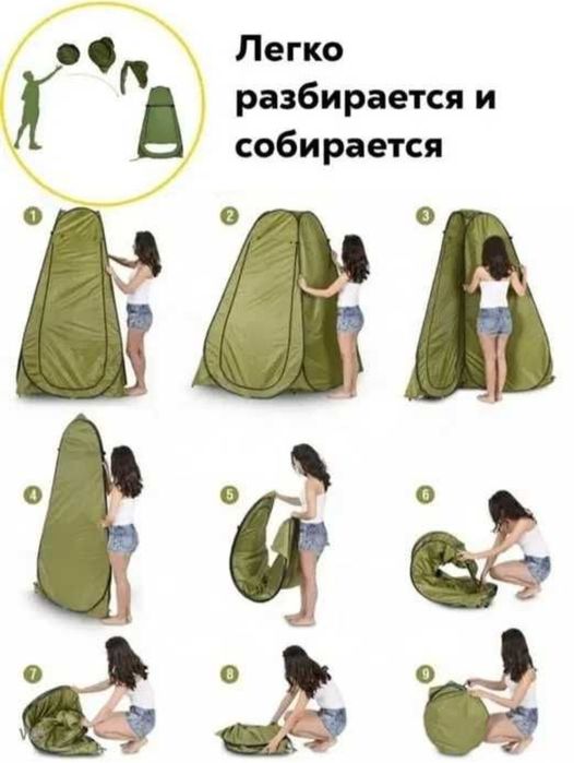 Палатка автоматическая автоматична pop-up палатка 1.2м. х 1.2м. для душа / туалета или переодевания душ палатка намет душ гардеробная Є ОПТ ГУРТ ДРОП