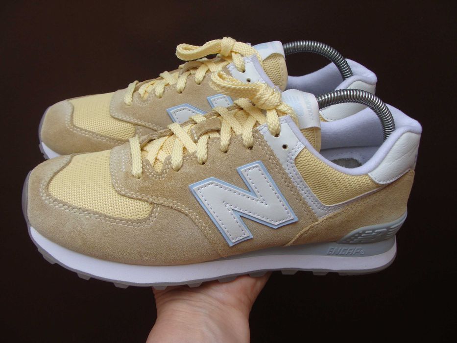 40.5/26 см New balance 574  крутые кроссовки кожаные оригинал