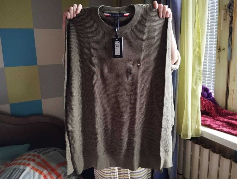 Tommy Hilfiger XXL Оригинал Новый Свитер Кофта 100% Коттон 2025 год