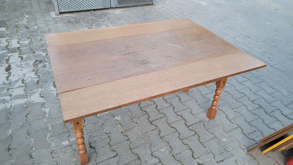 Rozkładany stół ława drewno PRL