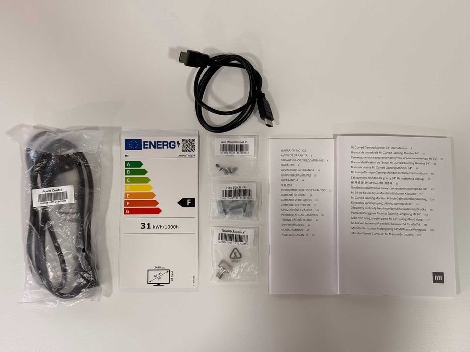 Monitor Xiaomi Mi Curved Gaming 34" WQHD 144Hz