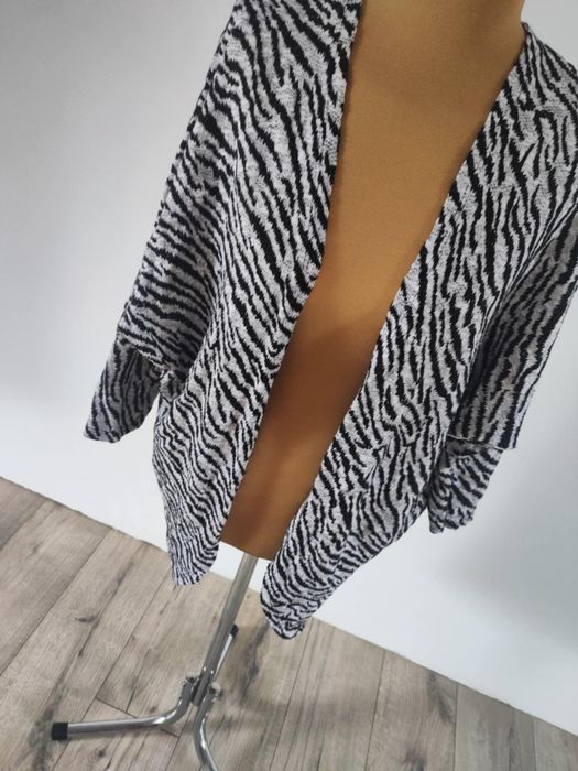 Kardigan narzutka sweter kimono nietoperz zebra uniwersalny
