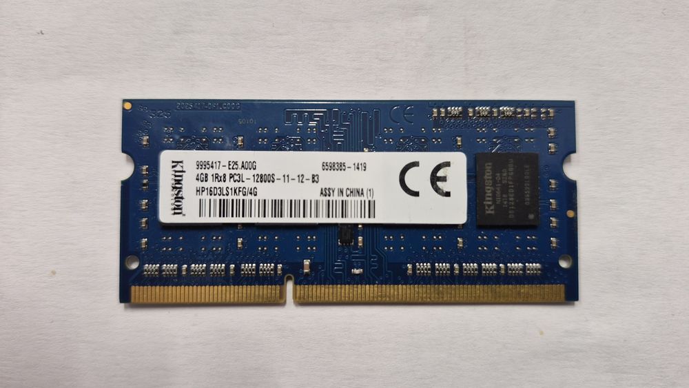 Pamięć RAM Kingston 4GB DDR3 1600MHz  1Rx8 PC3L- 12800S - 11-12-83