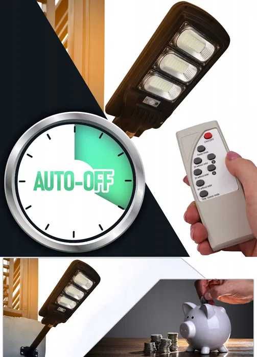 Lampa Solarna Uliczna LED 1200W czujnik ruchu+zmierzchu uchwyt GRATIS!