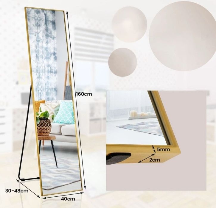 Lustro stojące z możliwością montażu