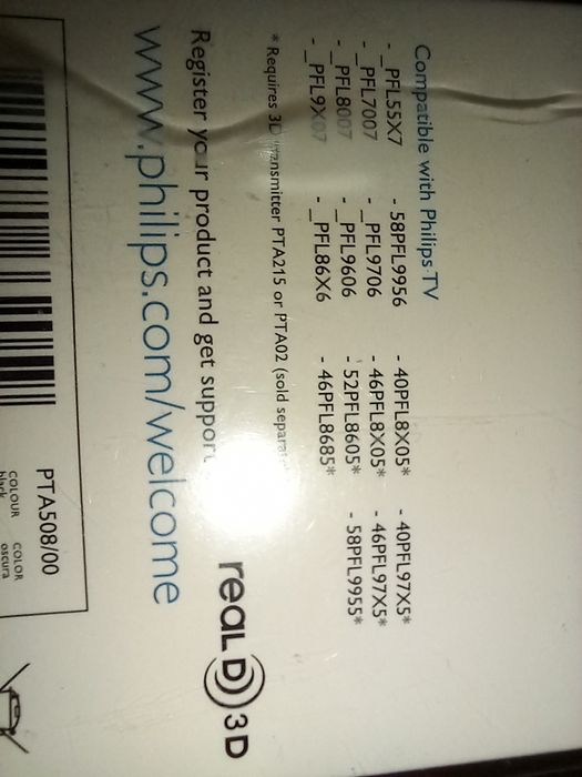 Okulary migawkowe 3D Philips PTA 508 nowe bez gwarancji