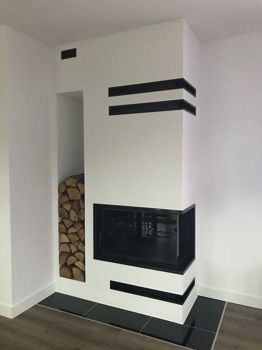 Kominek narożny nowoczesny lub kominek prosty Poznan i okolice