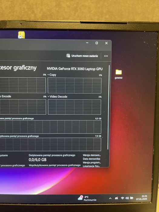 Laptop gamingowy RTX 3060 | i5-10400H | 16GB RAM | 512GB SSD | 144Hz