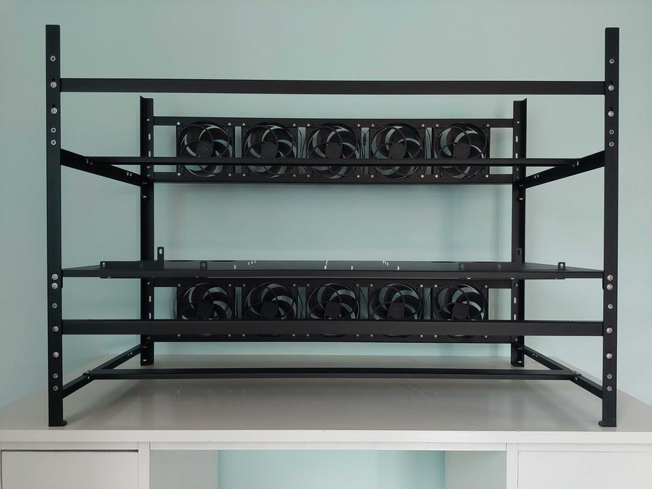 Stelaż obudowa serwer AI kryptowalut 12 GPU 4 PSU