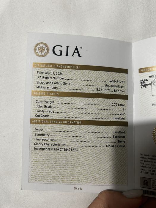 Anel noivado com diamante - GIA