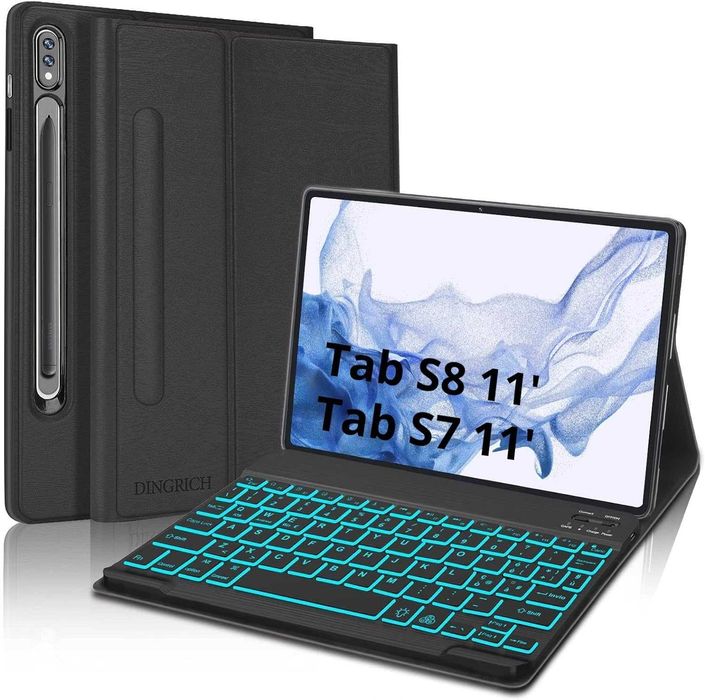 Dingrich Samsung Galaxy Tab S7 Tab S8 11'' etui klawiatura bluetooth