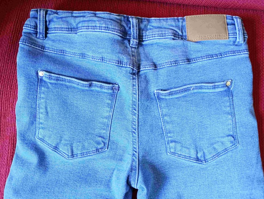 NOWE spodnie jeansy Sinsay 146 niebieskie warm inside