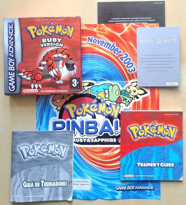 Pokémon Ruby GBA (BOX & INSERTS ONLY) - Edição PT Collector + “VIP” + Poster