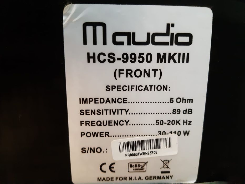 Kolumny głośnikowe 5 sztuk, subwoofer, amplituner