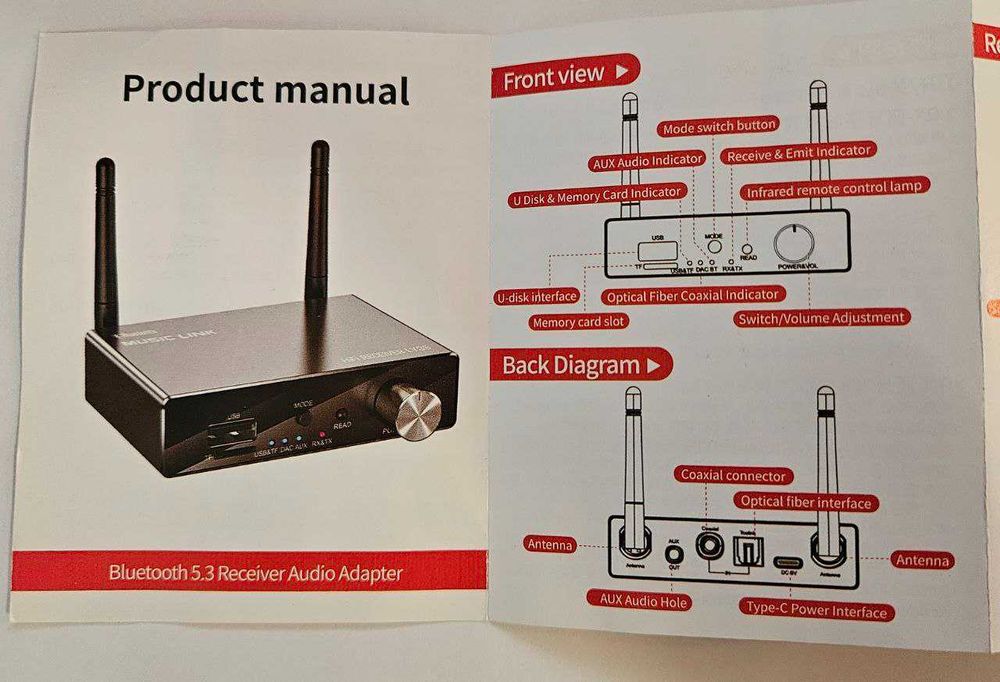 Bluetooth 5.3 аудио трансмиттер / ресивер LY35