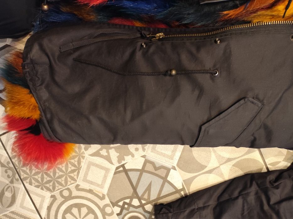 Parka lis farbowany unikat kurtka