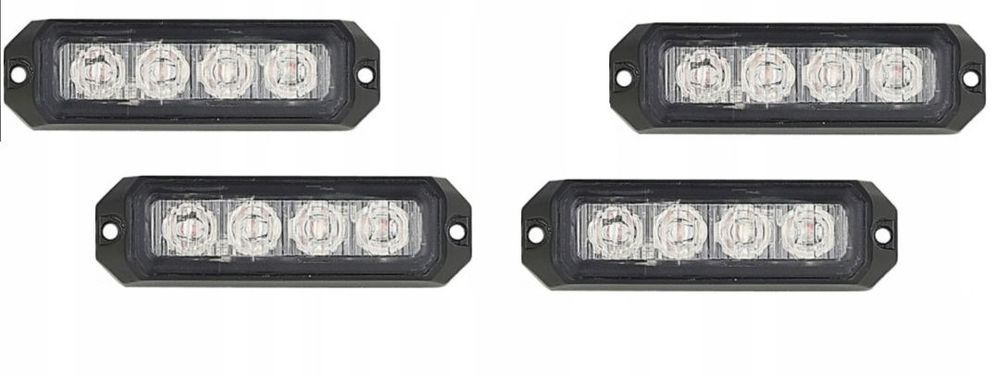 4x stroboskop 4 led lampa ostrzegawcza 12/24v ce