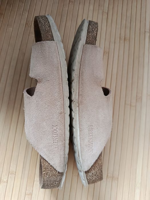 Шлепанцы Birkenstock Германия кожа замша светлые р 38