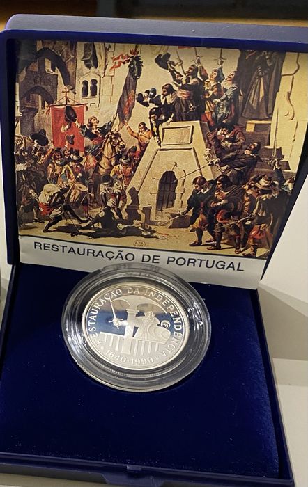 Moeda Prata Proof - 100 Escudos Rest. Da Independencia 1990