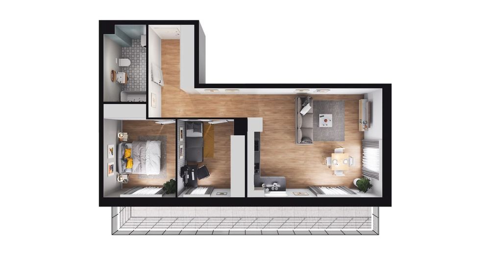 3-pokojowe mieszkanie 62m2 + balkon Bezpośrednio