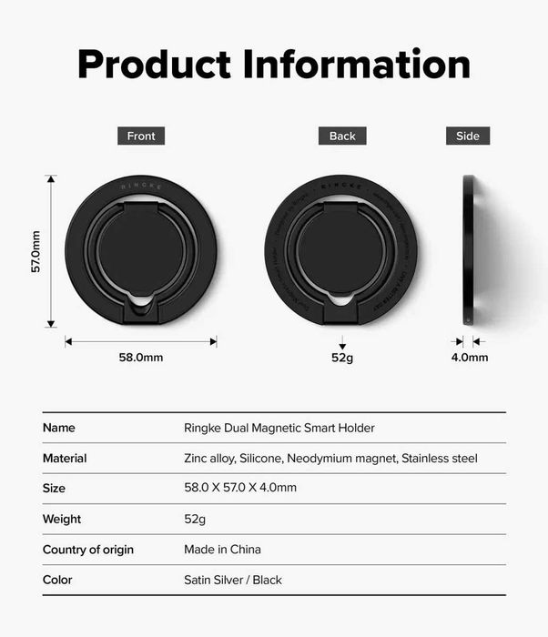 Магнитный держатель Ringke Dual Magnetic Smart Holder Black