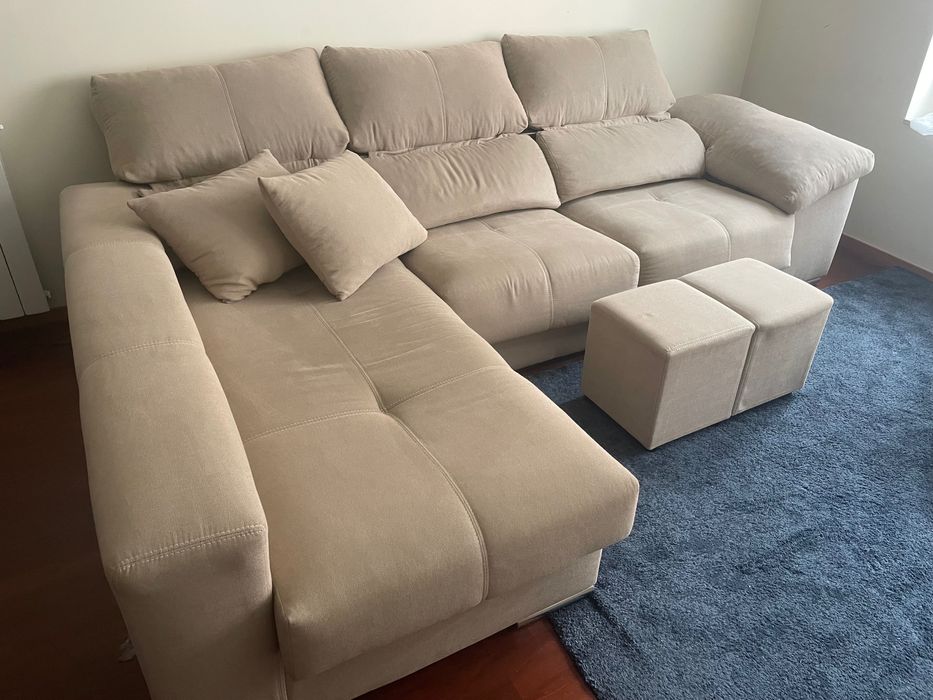 Sofa grande Chaise Longue bege