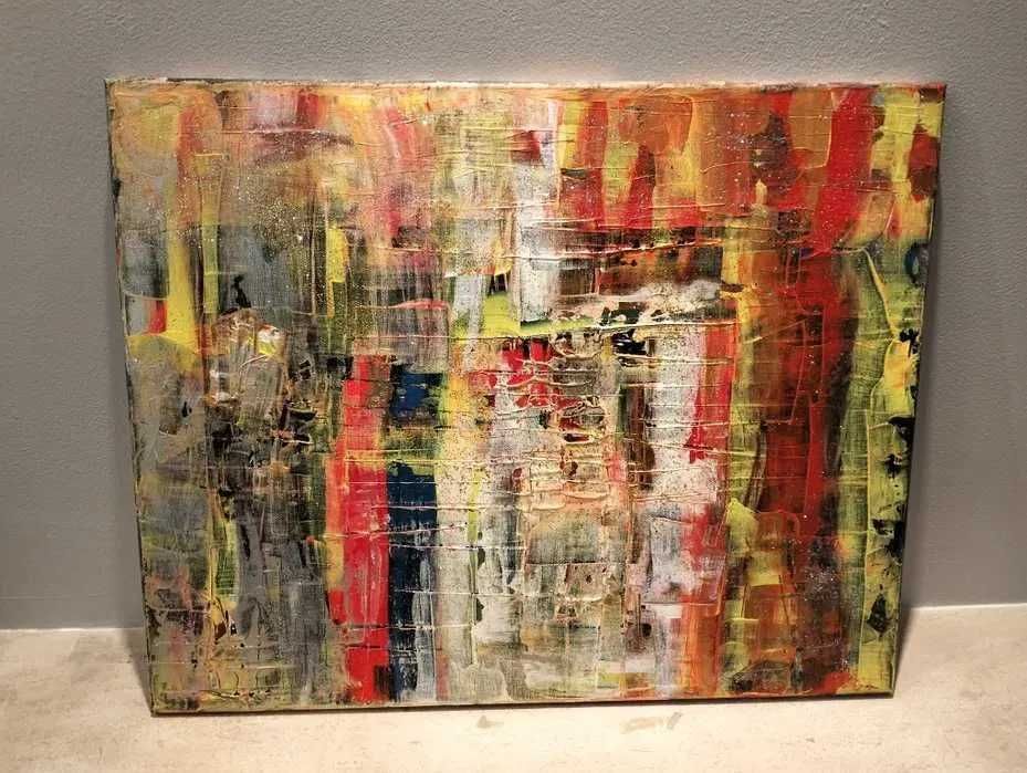 Tela abstracta pintada a acrílico 50x40cm