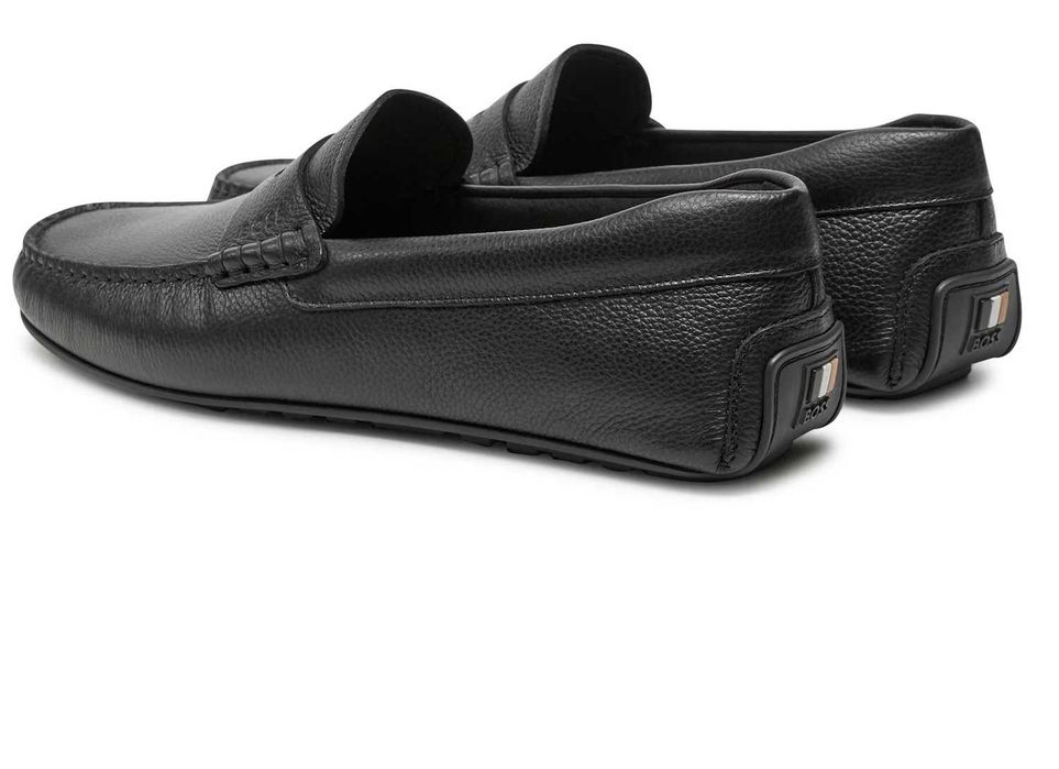 HUGO BOSS skórzane męskie mokasyny BLACK NOWE