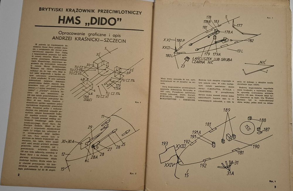 Mały Modelarz 4-5/88 Krążownik HMS Dido Stan Kolekcjonerski