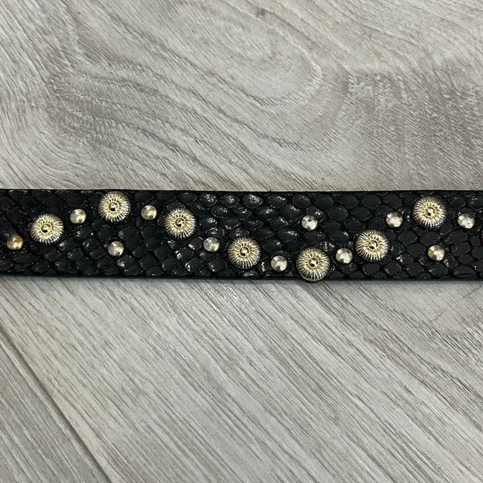 Pasek Dolce & Gabbana Leather Studded Black Belt High End Vintage