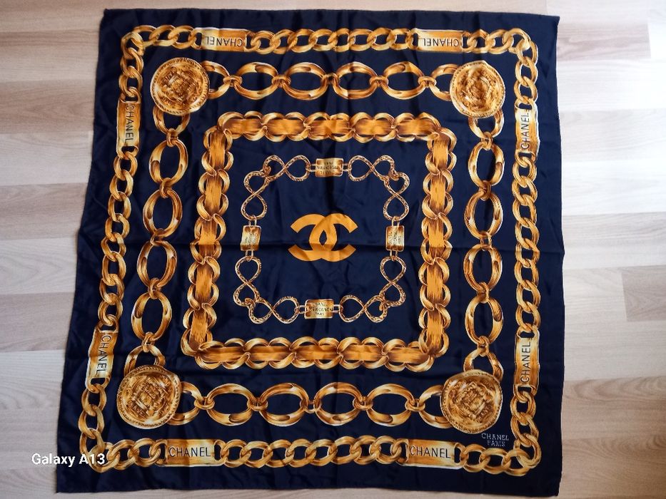Chanel duża chusta jedwabna vintage