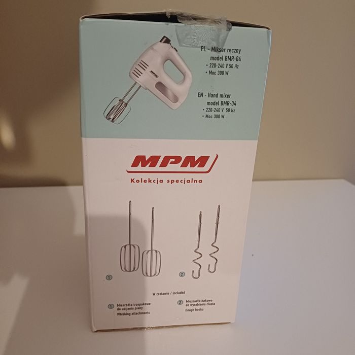 Mikser ręczny nowy 300 W, 4  końcówki, MPM polski producent