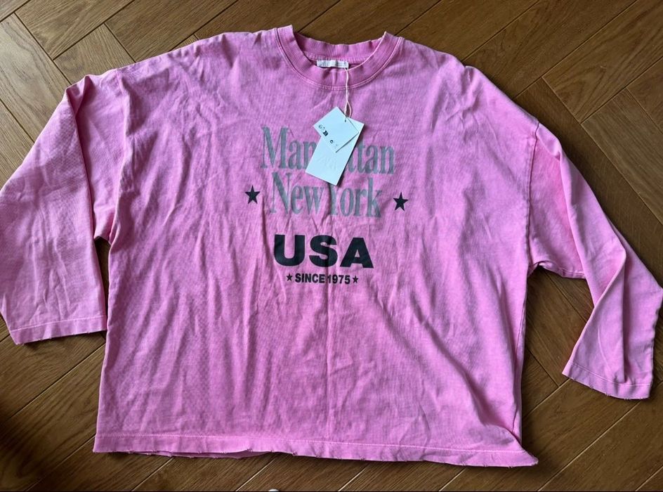 Zara Manhattan New York bluzka bluza różowa L oversize