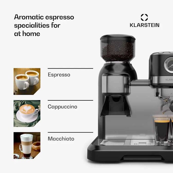 Кофеварка кавоварка кофемашина с кофемолкой Klarstein Bella Café