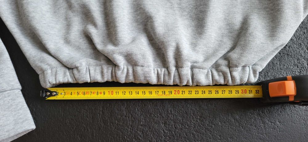 Bluza z długim rękawem oversize krótka jasnoszara