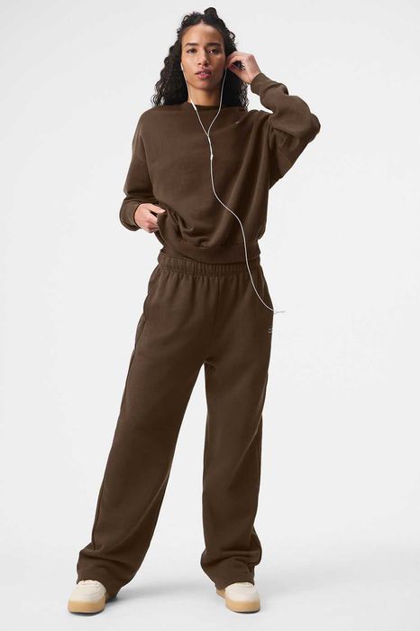 Світшот Alo Yoga Accolade Crew Neck Pullover Silver Logo Espresso