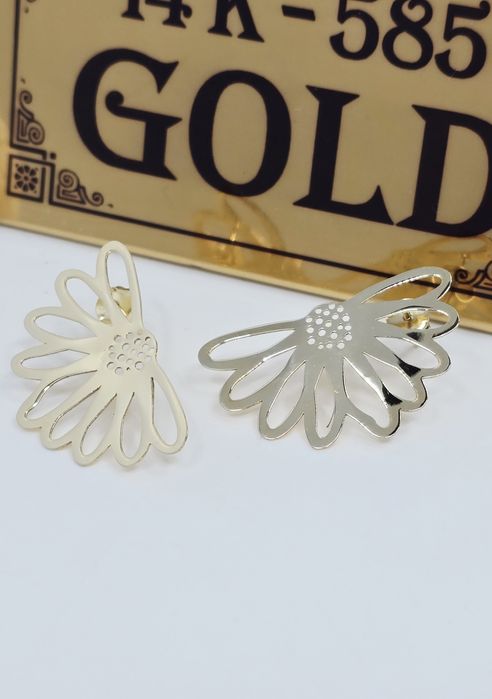 Nowość złote kolczyki wtykane próba 585 14k