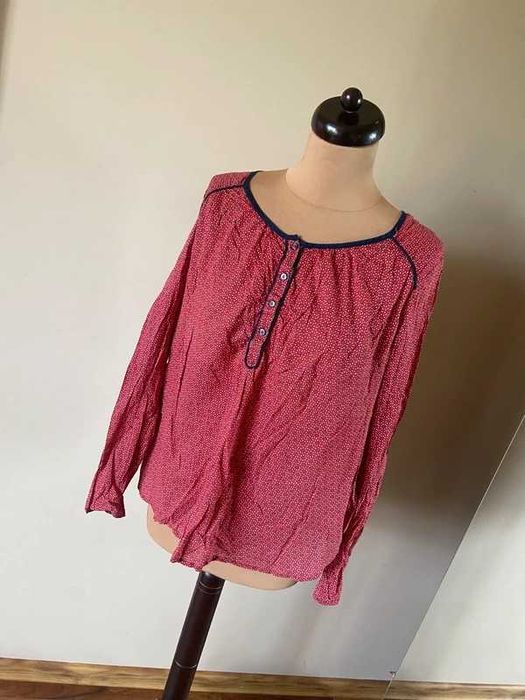 Wzory bluzka koszulowa bawelna bordo xxl 44 46 +size koszula basic