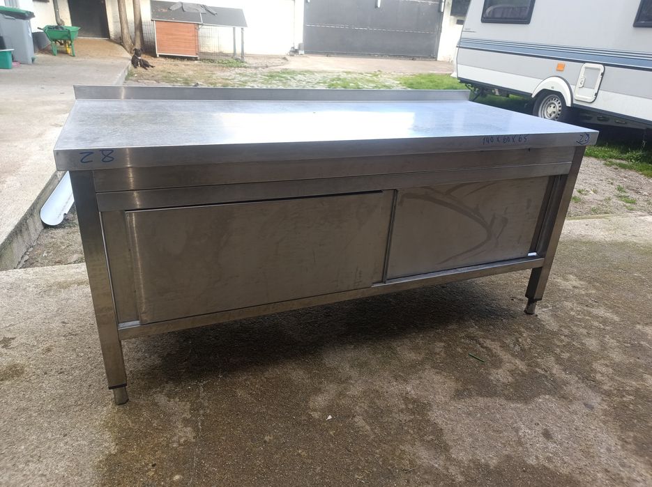 Bancada Inox baixa com portas