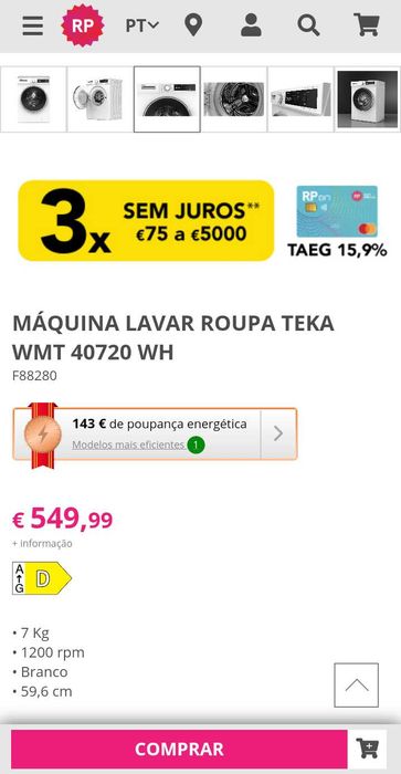 Máquina de lavar roupa teka 1200rpm como nova