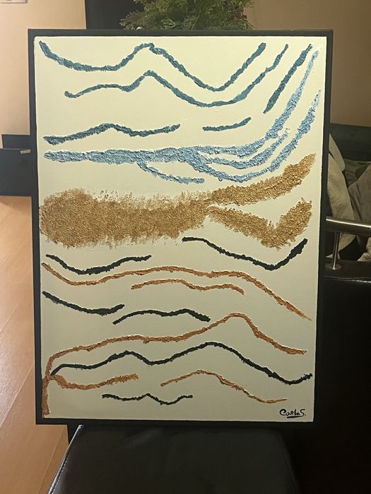 Quadro em acrilico e gesso