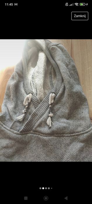 Szara wygodna sportowa bluza z kapturem Roxy S