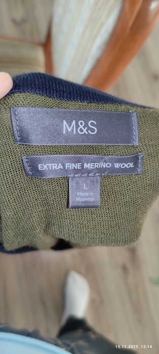 Kardigan sweter sweterek cienki merino